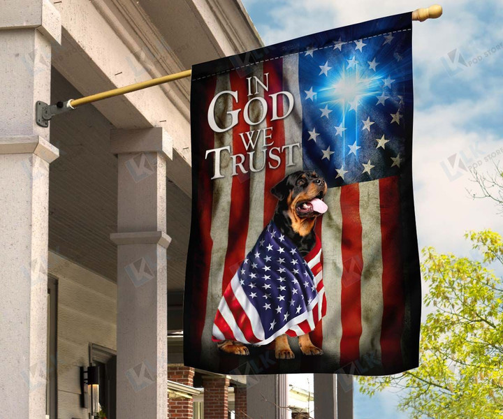  ROTTWEILER - Flag In God We Trust [ID3-T] | House Garden Flag, Dog Lover, New House Gifts, Home Decoration