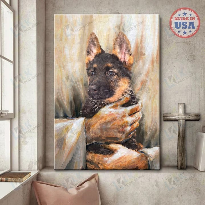 GERMAN SHEPHERD - CANVAS The Lord Hold Me [ID3-P] | Framed, Best Gift, Pet Lover, Housewarming, Wall Art Print, Home Decor