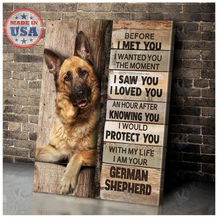 GERMAN SHEPHERD  - CANVAS Before I Met You [ID3-D] | Framed, Best Gift, Pet Lover, Housewarming, Wall Art Print, Home Decor