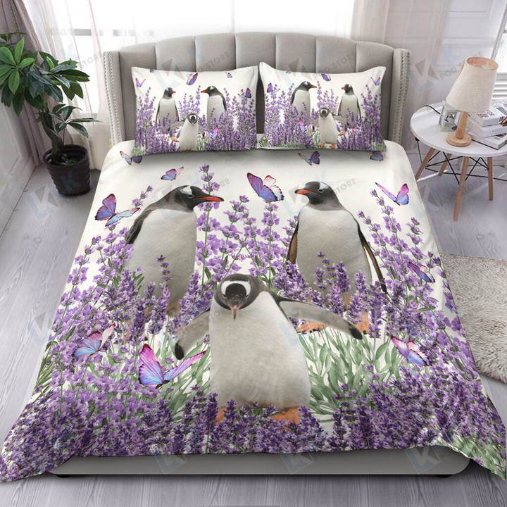 PENGUIN Bedding Set Purple Flower [ID3-N] | Duvet cover, 2 Pillow Shams, Comforter, Bed Sheet