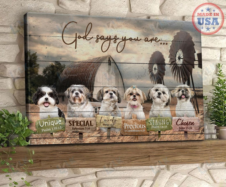 SHIH TZU - CANVAS God Says You Are [ID3-T] | Framed, Best Gift, Pet Lover, Housewarming, Wall Art Print, Home Decor