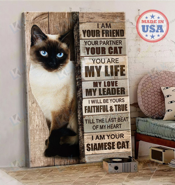 SIAMESE CAT - CANVAS I'm Your Friend [ID3-D] | Cat lover canvas, Canvas art wall decor, Home Decor, Siamese Cat Gift