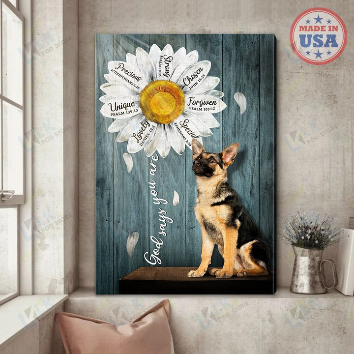 German Shepherd - CANVAS God Says You Are [ID3-D] | Framed, Best Gift, Pet Lover, Housewarming, Wall Art Print, Home Decor