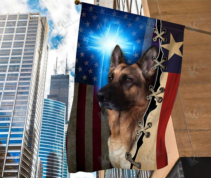  GERMAN SHEPHERD - Flag American Texas [ID3-N] | House Garden Flag, Dog Lover, New House Gifts, Home Decoration