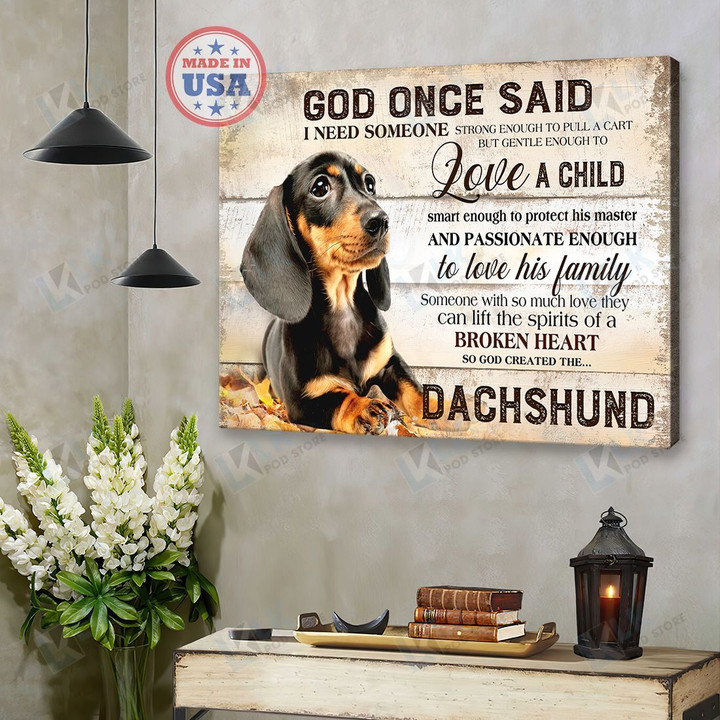 DACHSHUND - CANVAS God Once Said [ID3-P] | Framed, Best Gift, Pet Lover, Housewarming, Wall Art Print, Home Decor
