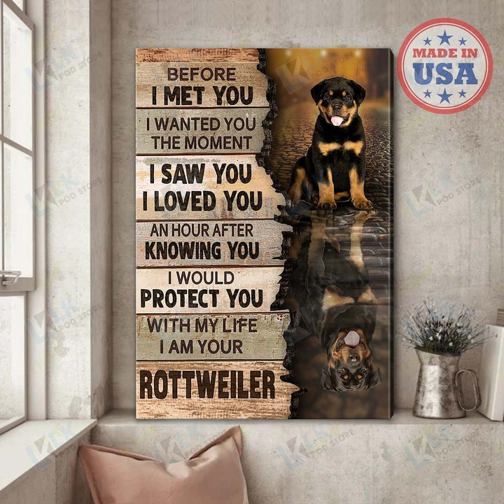 ROTTWEILER - CANVAS Before I Meet You [ID3-T] | Framed, Best Gift, Pet Lover, Housewarming, Wall Art Print, Home Decor