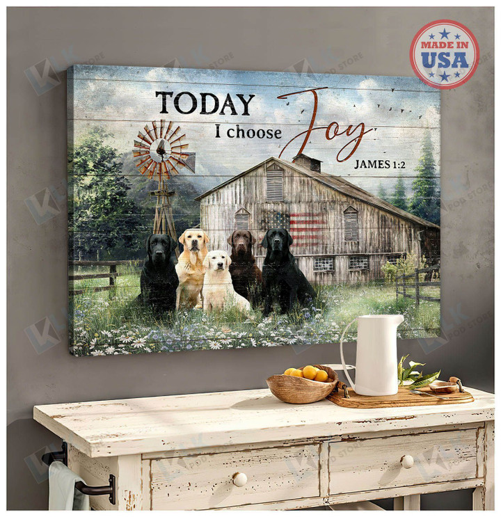 Labrador Today I Choose Joy Jame | Labrador Dog Lovers Gift Canvas,Canvas art wall decor, Canvas wall art  [ID3-D]