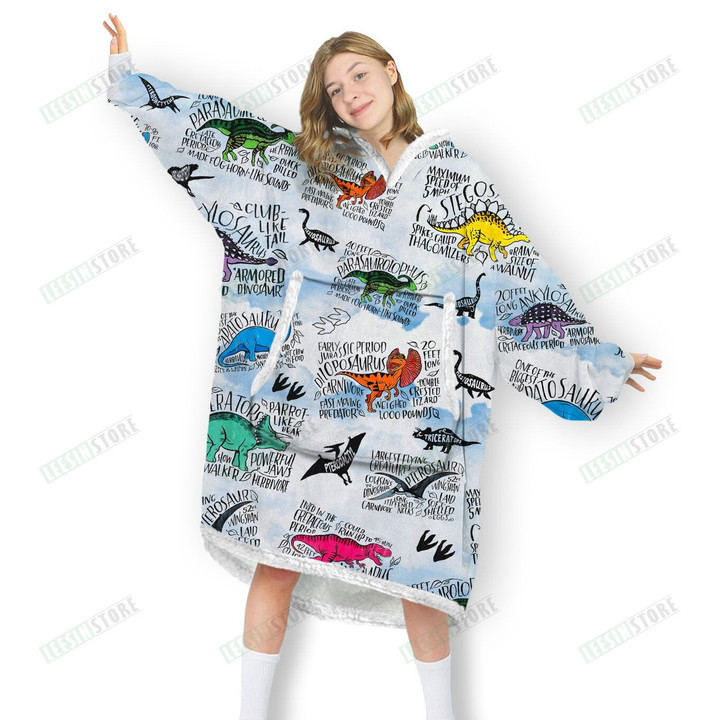 Fact About Type Of Dinosaurs Oversized Hoodie 3D Apparel