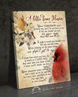 A letter from heaven when tomorrow start without me memorial gift poster canvas cardinals