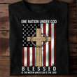 Us Flag One Nation Under God Blessed Is The Nation Whose Godd Is The Lord T-shirt Gift For Jesus Believers