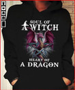Soul Of A Witch Heart Of A Dragon Star T-shirt Gift For Witch Lovers Dragons Lovers