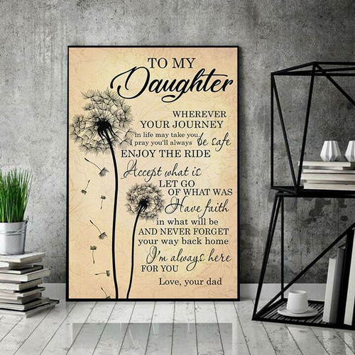 Dandelion Dad To My Daughter I'M Always Here For You poster canvas
