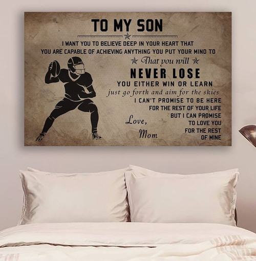 American Football Mom SonNever Lose poster canvas
