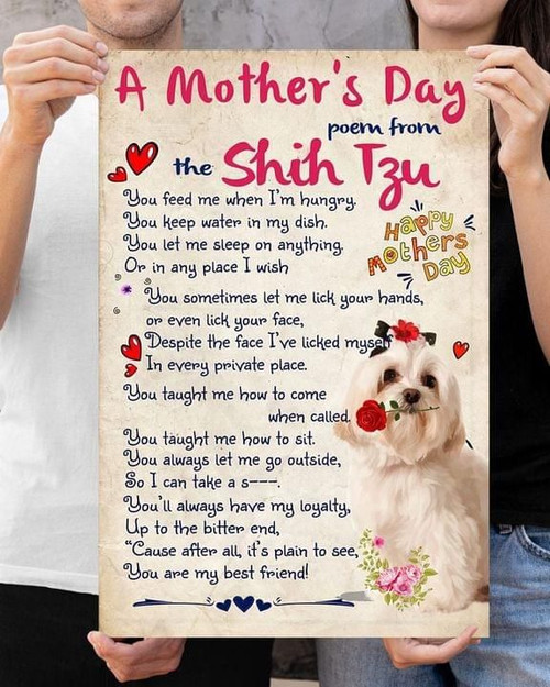 A mother's day poem from the Shih Tzu poster poster canvas