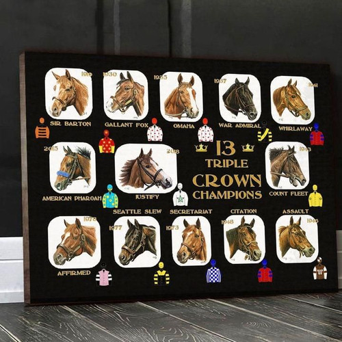 13 Triple Crown Champions Canvas horse poster poster canvas