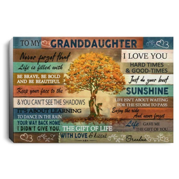 Love Tree To Granddaughter Never Forget That I Love You Mom White C poster canvas