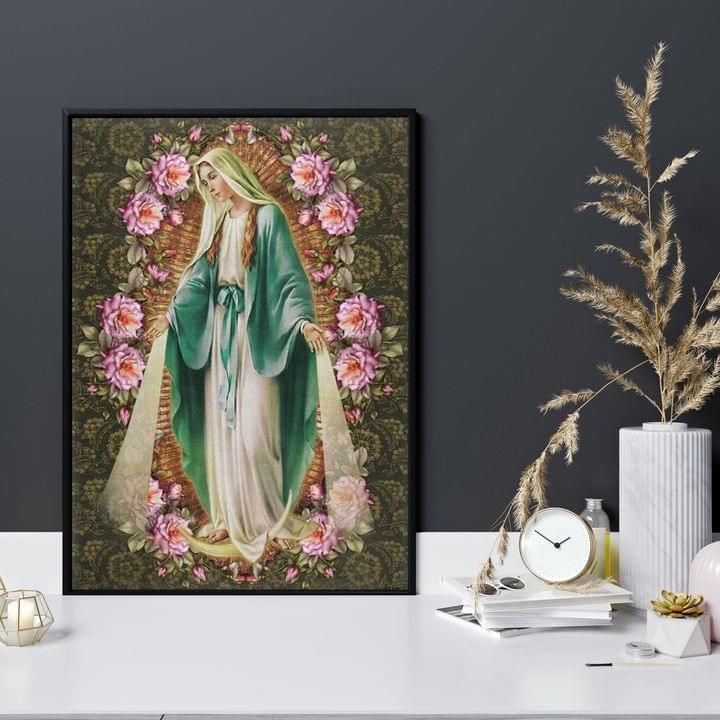 Maria wonderful flowers god jesus mother for lovers poster