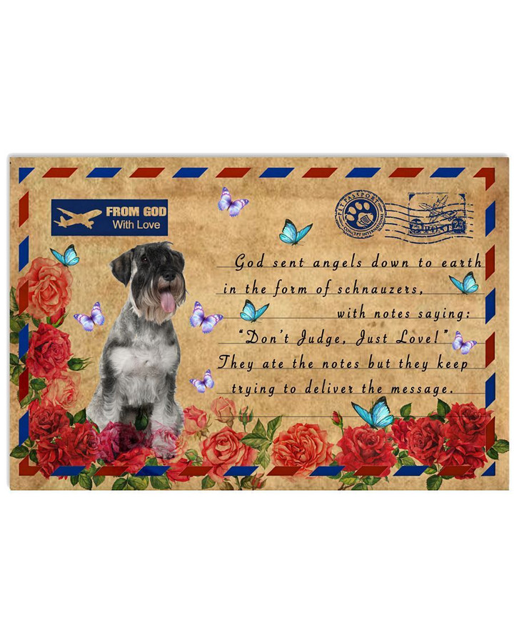 Air Mail God Sent Angels Down To Earth In The Form Of Schnauzers Poster Canvas Gift For Schnauzers Lovers