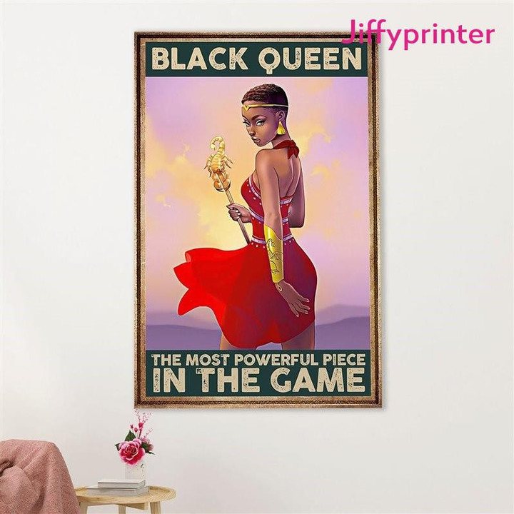 Black Queen The Most Powerful Piece In The Game Vertical Poster Gift For Afro Black Queen American