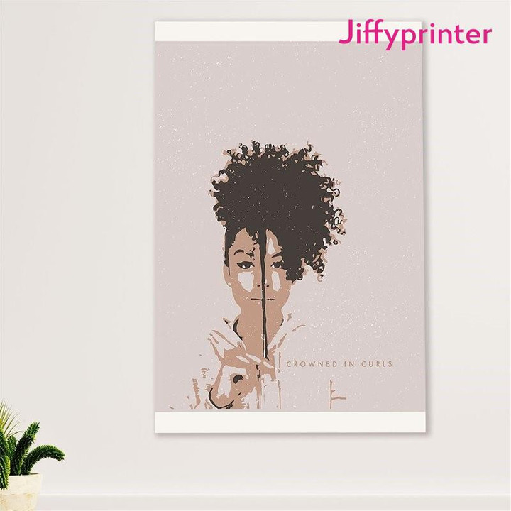 Crowned In Curls Black Girl African Vertical Poster Gift For Afro Black Queen American