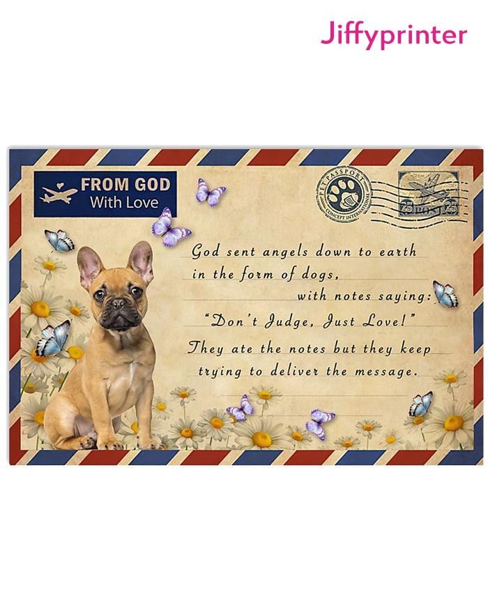 Airmail God Sent Angels Down To Earth In The Form Of French Bulldog Poster Canvas Best Gift For Dog Lovers