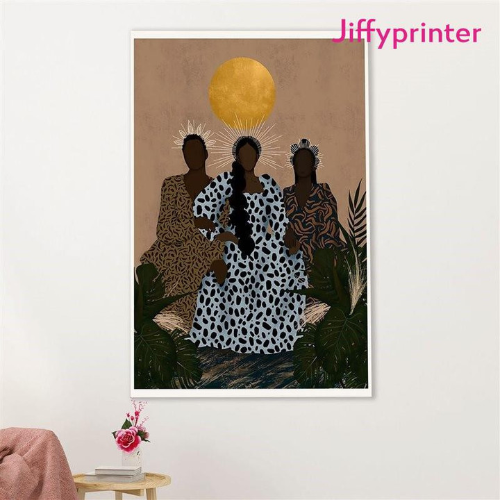 African American Afro Black Queens Painting Moms Vertical Poster Gift For Afro Black Queen American