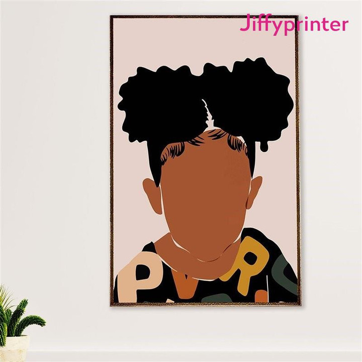 African American Afro Black Kid Black Girl Vertical Poster Gift For Afro Black Queen American