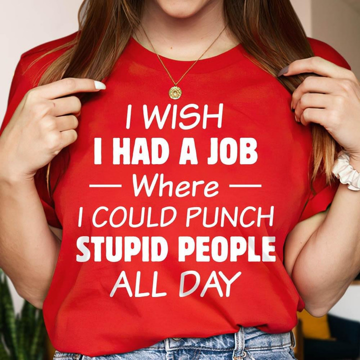 I Wish I Had A Job Where I Could Hit Stupid People All Day Classic T-Shirt Gift For Yourself