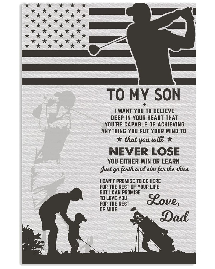 From Dad To My Son You Will Never Lose You Either Win Or Learn Tennis Player US Flag poster canvas gift for Dads