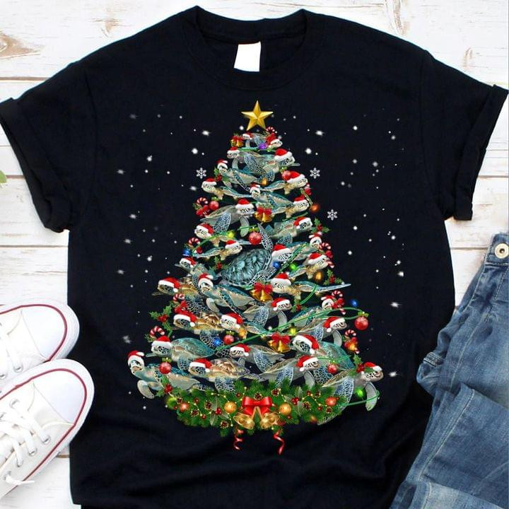 Turtles Family Made Christmas Tree Classic T-Shirt Gift Fir Turtles Lovers Christmas Lovers