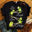 Live Laugh Love Frogs Green Jumping Variety Of Expressions T Shirt Best Gift For Frog Lovers