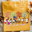 Happy Every Thing Snoopy Dog Hallo Thanks Christmas Holiday T-Shirt Gift For Halloween Thanksgiving Christmas Holiday Lovers