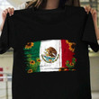 Mexican Flag With Rustic Sunflower And Cactus Mexico Travel Vintage Tshirt Gift For Friends