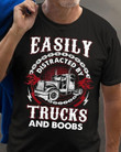 Easily Distracted By Trucks And Bbs Pickup Truck Vintage Tshirt Gift For Truck Lovers Farmers