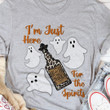 I Am Just Here For The Spirit Ghost Halloween Funny T-shirt Best Gift For Halloween Lovers