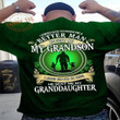 I Asked God To Make Me Better He Sent Me My Grandson I Asked God Angel He Sent Me My Granddaughter Shamrock T-shirt Gift For Grandfather