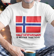Half Norwegian Is Better Than None With Norway Flag Norway Travel Tshirt Gift For Friends