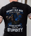 I Am Grumpy Old Man Depends On Your Level Of Stupidity Death Classic T-Shirt Gift For Halloween Lovers