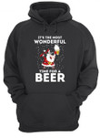 It's The Most Wonderful Time For A Beer With Santa Claus Under Snowing Merry Christmas Hoodie Gift For Boyfriend