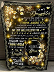 From Mom To Daughter My Love Will Follow You You Is Forever Yellow Roses Quilt Blanket Gift For Loved Mom Loved Daughter