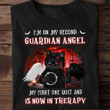 Devil Cat Im On My Second Guardian Angel My First One Quit And Is Now In Therapy Funny T-shirt Gift For Halloween