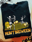 Huntingween Skeleton Archery Deer Halloween Classic T-Shirt Gift For Hunting Lovers Halloween Lovers