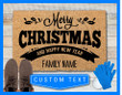 Merry Christmas And Happy New Year Personalized Doormat Gift With Custom Family Name For Christmas Holiday Lovers