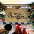 Merry Christmas Holly Pattern Welcome Doormat Gift For Christmas Holiday Lovers Winter Decor