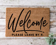 Welcome Please Leave By 9 Merry Christmas Doormat Gift For Christmas Holiday Lovers Winter Decor