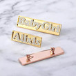 Personalized Custom Square Name Brooch/Initial Letter Lapel Pin Stainless Steel Name Handmade Jewelry 3D effect brooch Women Men