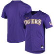 Lsu Tigers Vapor Untouchable Elite Full-button Baseball Jersey Purple