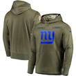New York Giants Olive Salute To Service Personalized Hoodie Jersey