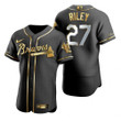 Atlanta Braves #27 Austin Riley Golden Edition Black Jersey Gift For Braves Fans