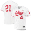 #21 Indiana Hoosiers Button-up Baseball Jersey White